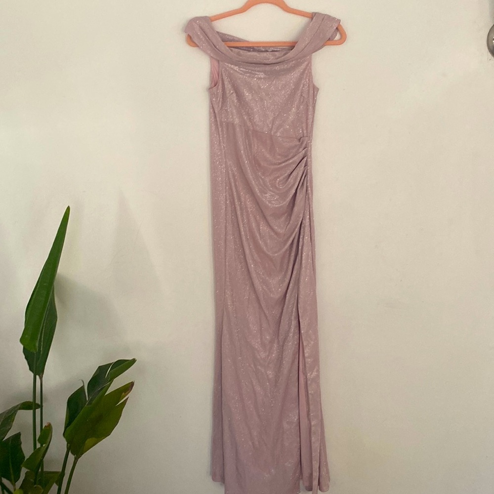 Goddiva Bardot maxi dress in pink - new with tags, never worn